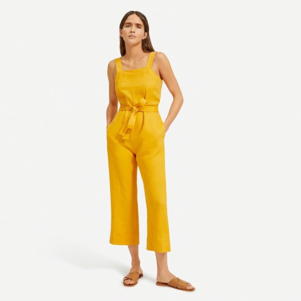 Everlane Linen Square Neck Jumpsuit - Sz 10